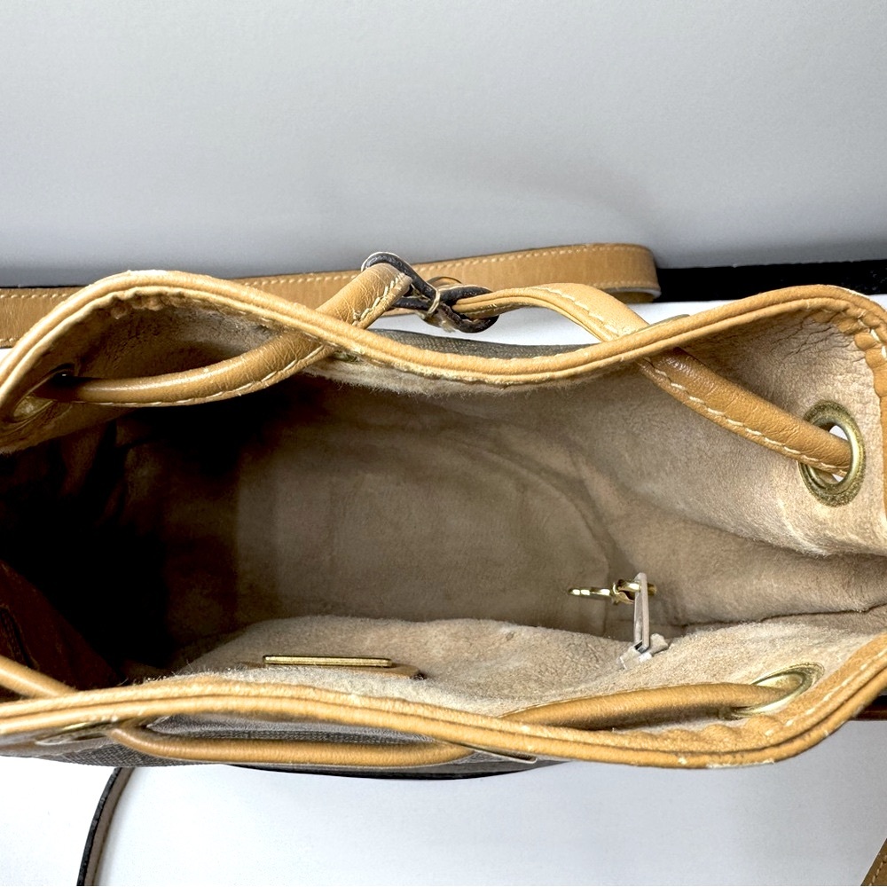 Gucci Monogram Bucket Bag Crossbody GG Bamboo Authentic RARE Vintage 1980s - Picture 11 of 16